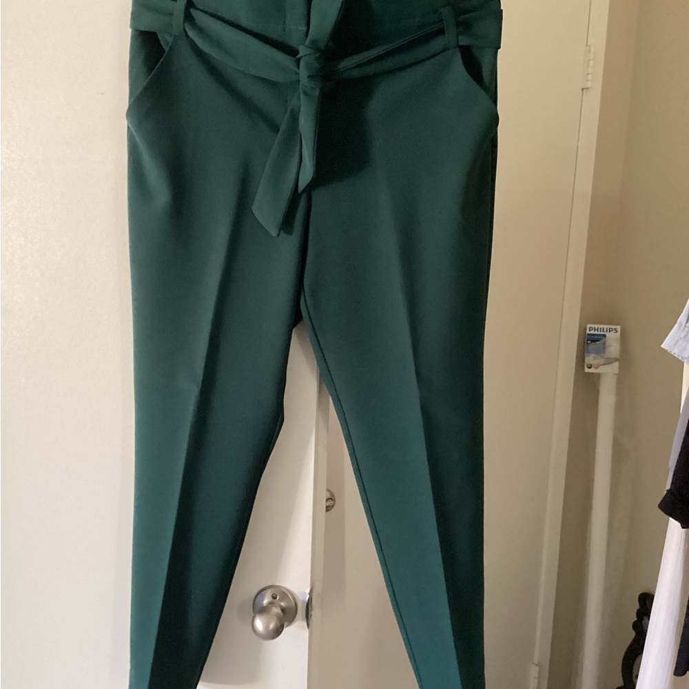 Green High-Waisted Trousers
